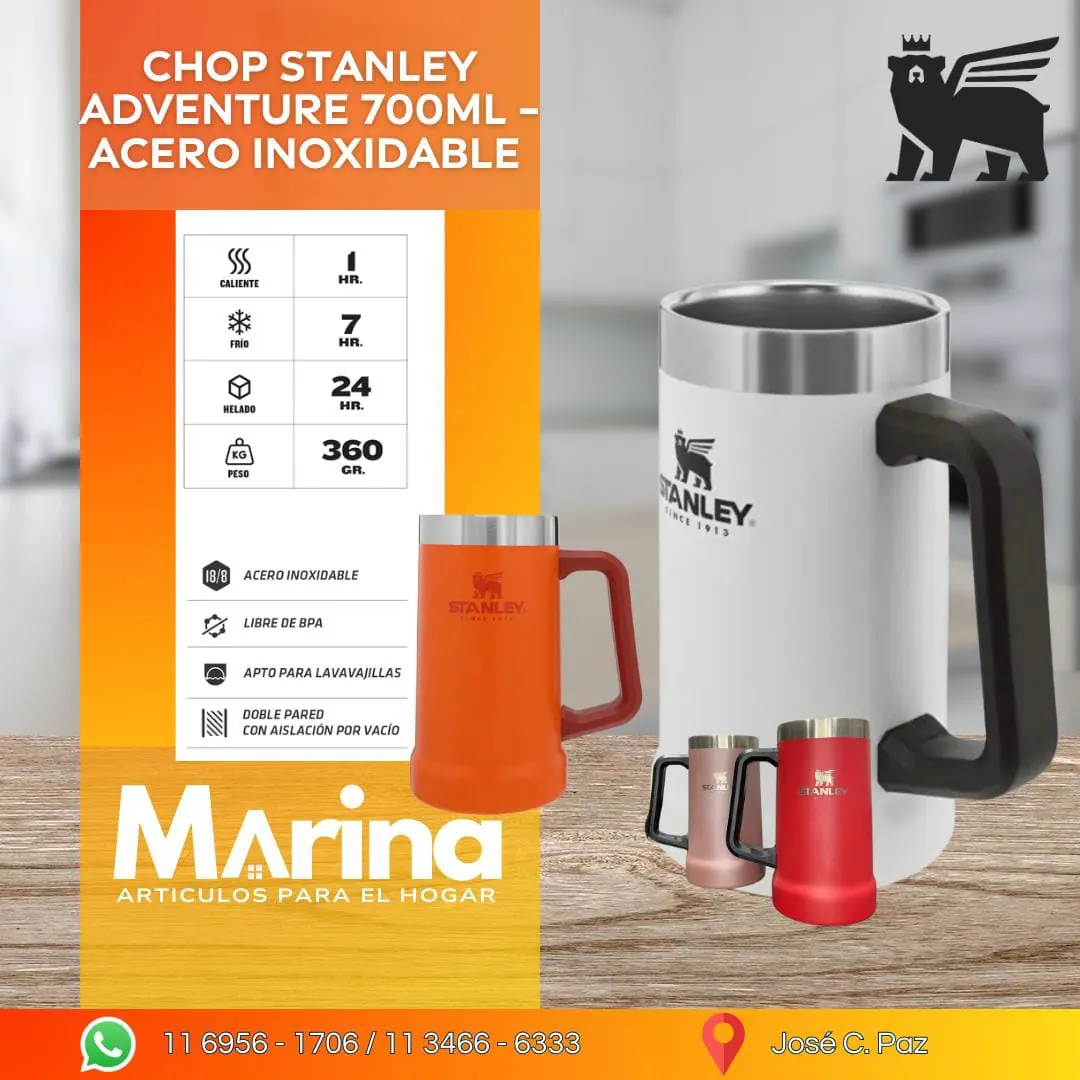 Chop Stanley Adventure 700 ml - Acero Inoxidable